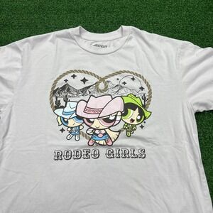 PowerPuff Girls Rodeo‎ Girls Purple Short Sleeve T-Shirt Womens Size Large